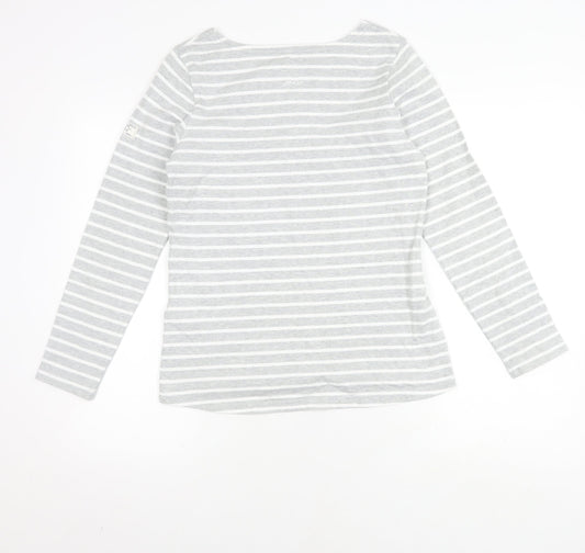 Joules Women's Grey Striped Long Sleeve T-Shirt
