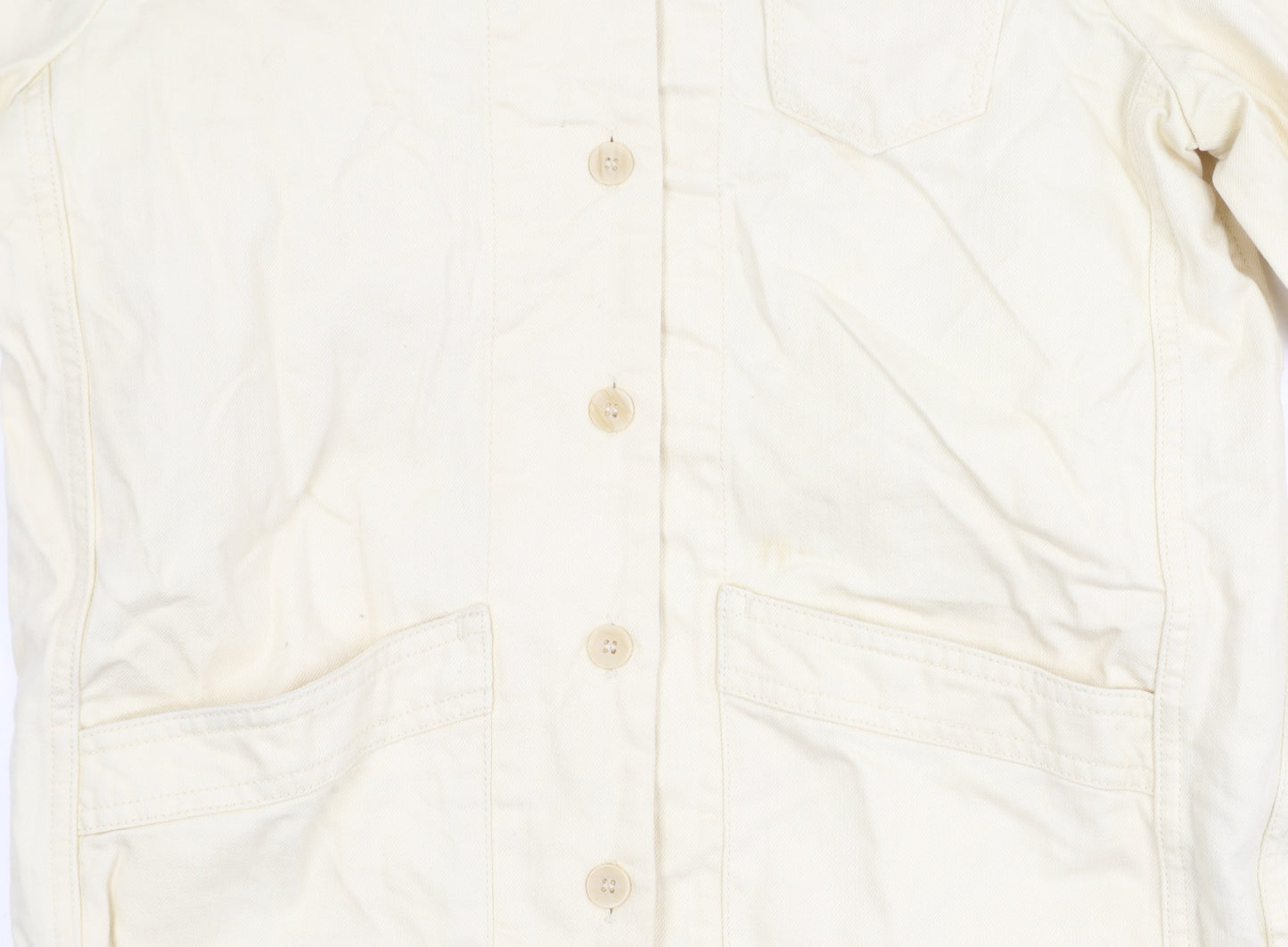 Superdry Women's Ivory Cotton Mid-Length Jacket