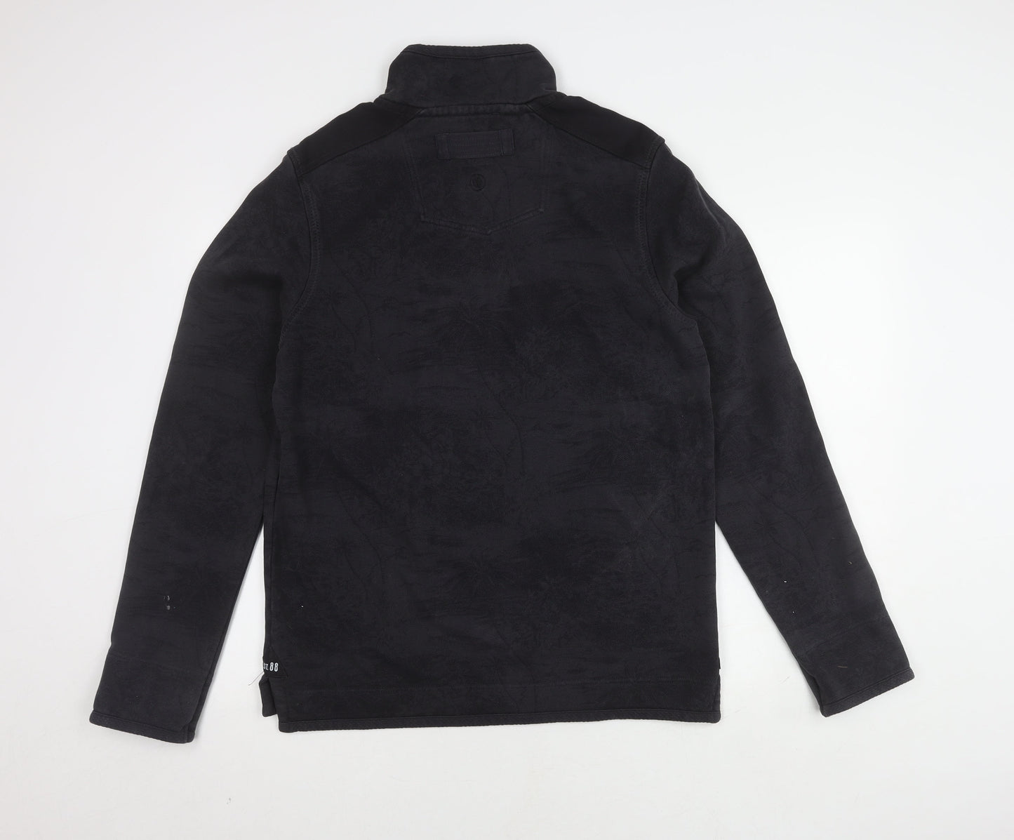 Fat Face Men’s Black Cotton Half-Zip Sweatshirt, Size S