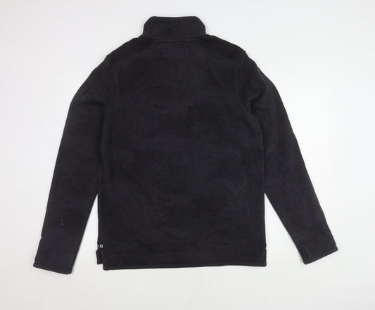 Fat Face Men’s Black Cotton Half-Zip Sweatshirt, Size S