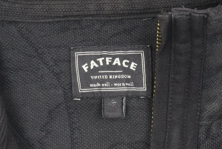 Fat Face Men’s Black Cotton Half-Zip Sweatshirt, Size S