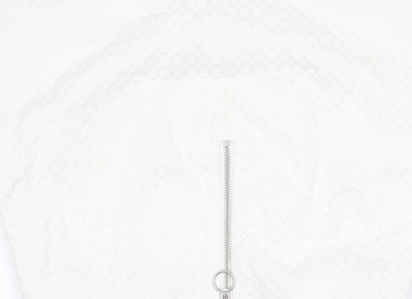 Topshop Women's White Mini Skirt with Zip Accent