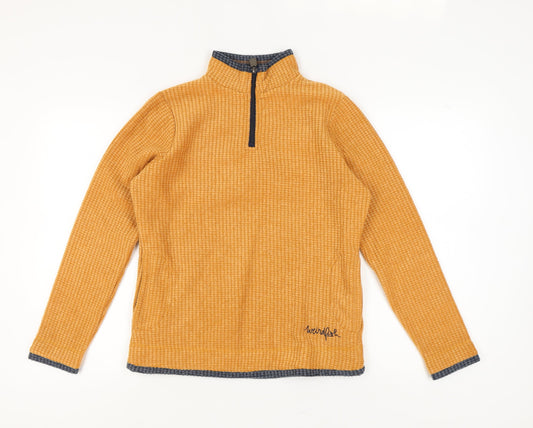 Weird Fish Women's Orange Mock Neck Sweatshirt Size 10