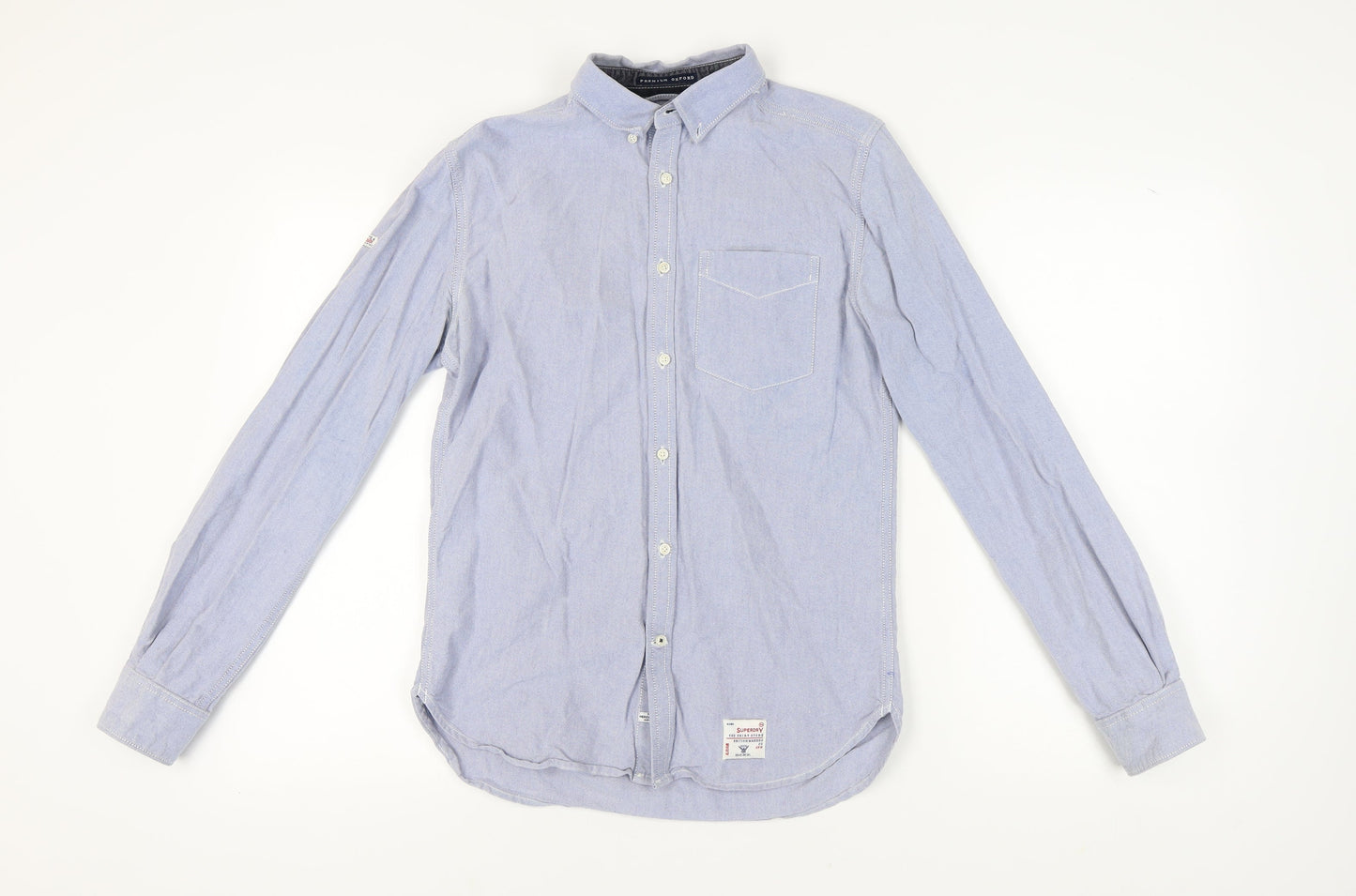 SuperDry Men's Blue Oxford Vintage Button-Up Shirt