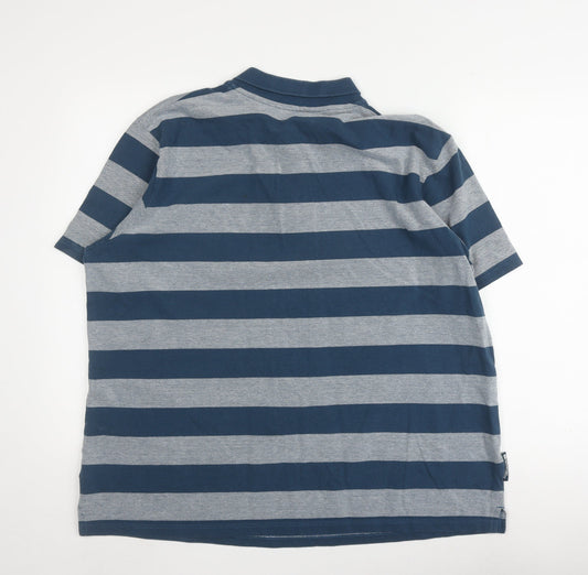 Mountain Warehouse Men's 2XL Blue Striped Polo Shirt