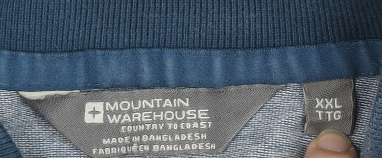 Mountain Warehouse Men's 2XL Blue Striped Polo Shirt