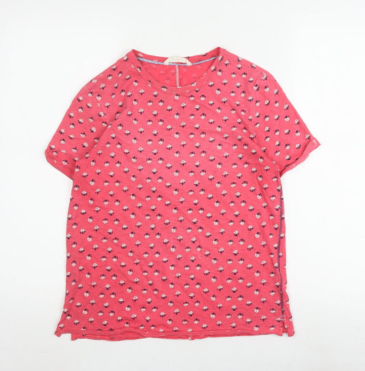 White Stuff Women's Pink Floral T-Shirt, Size 8