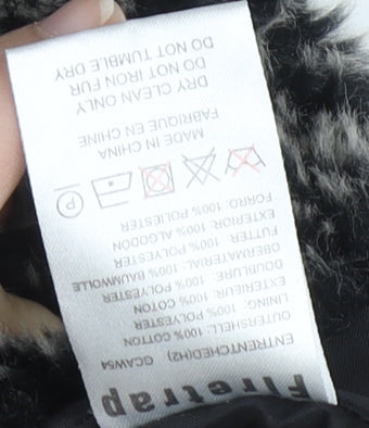 Firetrap Men's Black Parka Coat S Belted Hooded
