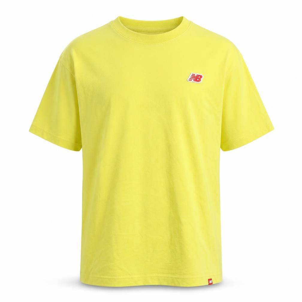 Mens UK Size S New Balance Yellow  Cotton T-Shirt