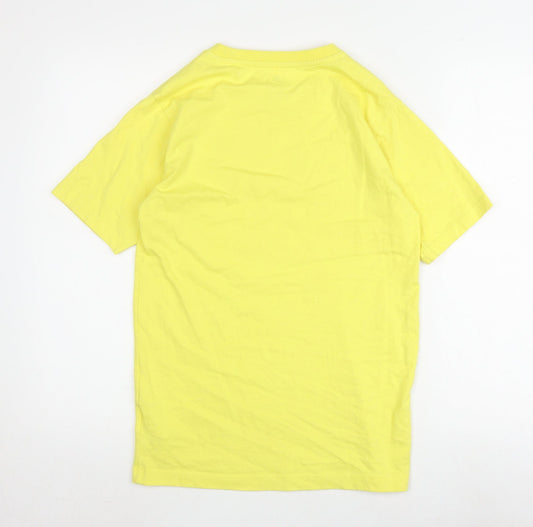 New Balance Men's Yellow Crew Neck Logo T-Shirt S
