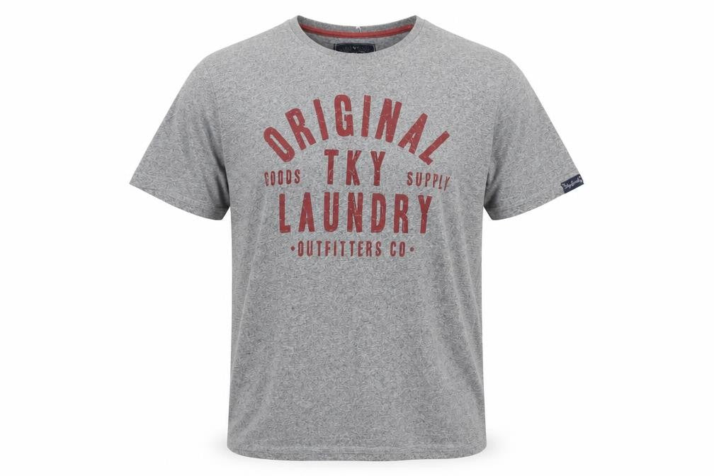 Mens UK Size L Tokyo Laundry Grey  Cotton Blend T-Shirt