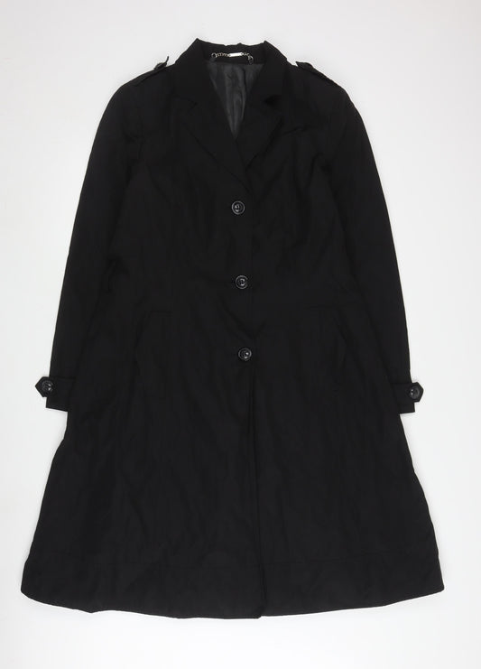 Laura Ashley Women's Black Trench Coat Size 14