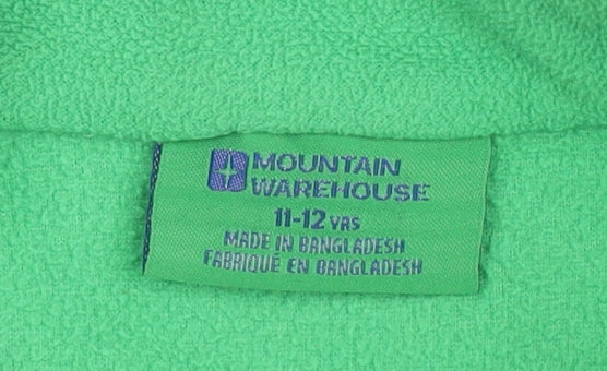 Mountain Warehouse Boys Green Fleece Pullover, 11-12 Years, 1/4 Zip