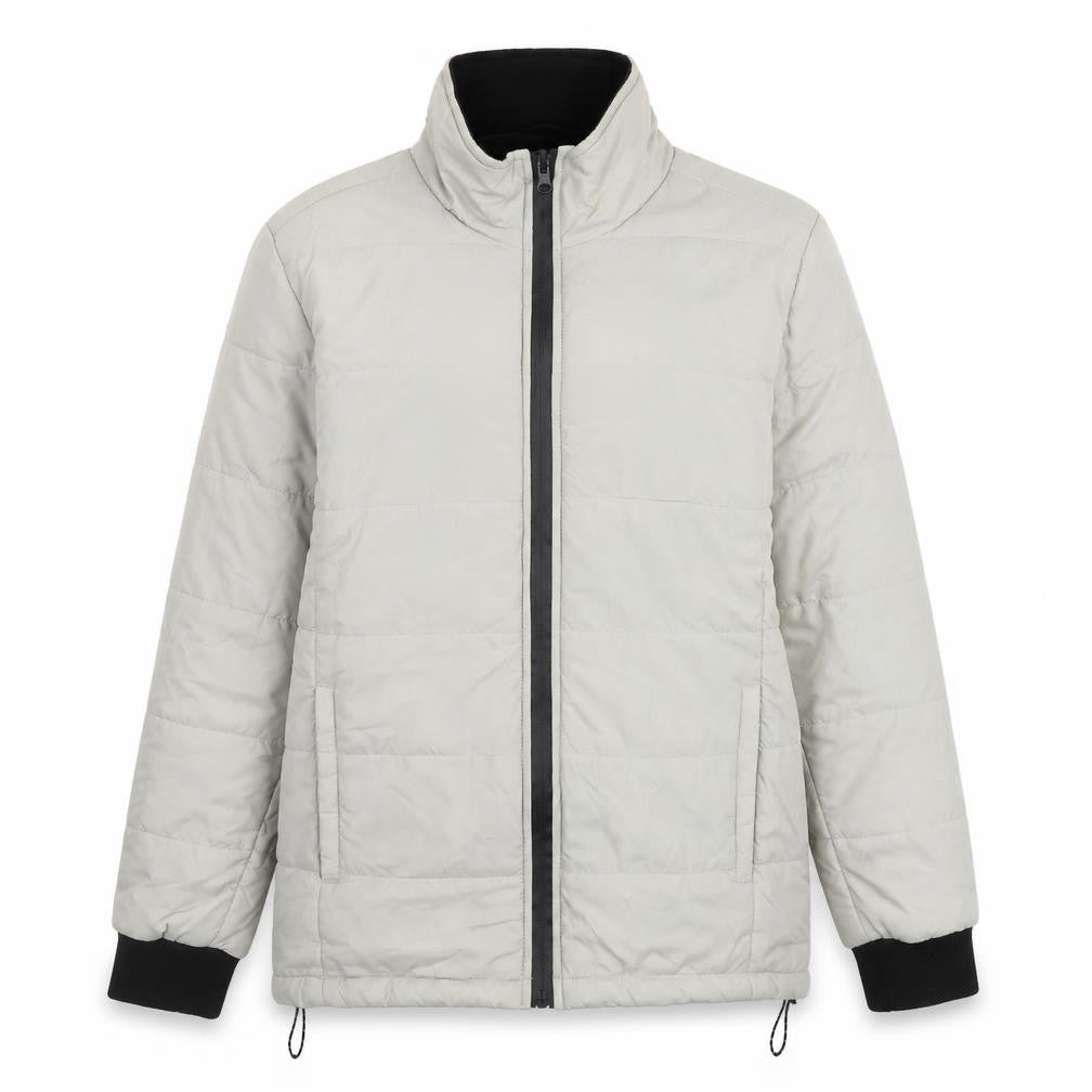 Bellfield Men's Grey Padded Jacket - Size S, Stand-Up Collar