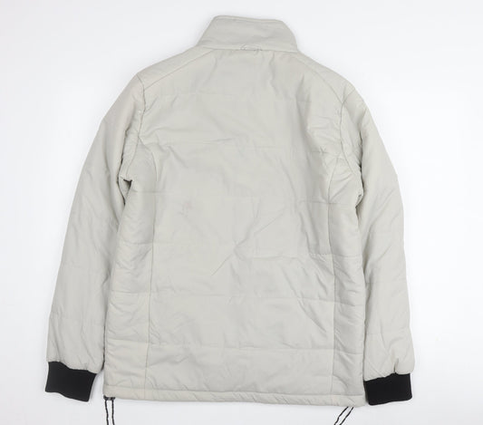 Bellfield Men's Grey Padded Jacket - Size S, Stand-Up Collar