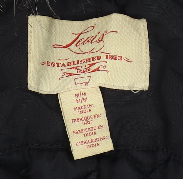 Levi's Women's Black Fur Trim Parka Coat, Medium