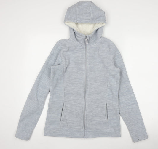 Mountain Warehouse Women's Grey Hooded Fleece Jacket Size 10