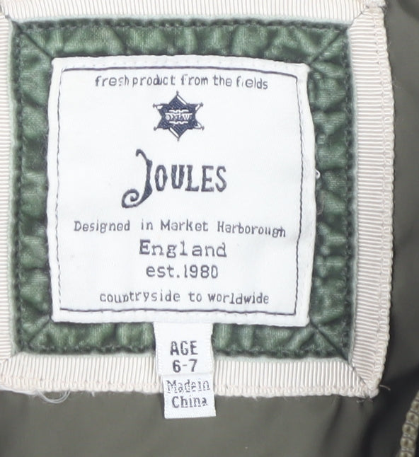 Joules Boys Green Bodywarmer 6-7 Years Lined Pockets