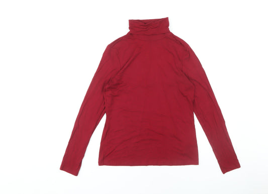 Hobbs Red Women's Roll Neck T-Shirt, Medium, Casual Wear