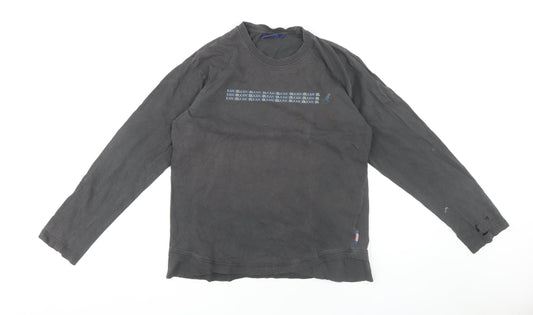 Kangol Unisex Black Cotton Long Sleeve Tee M