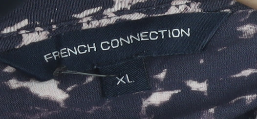 French Connection Women's Blue Floral T-Shirt XL