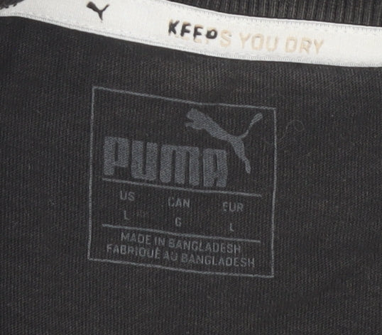 Puma Black Unisex Classic Fit Crew Neck T-Shirt L