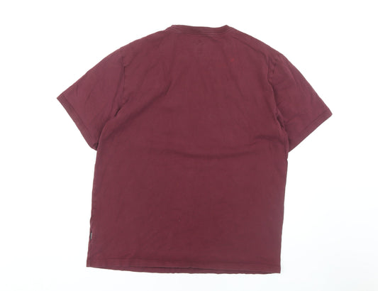 Converse Men's Red Cotton T-Shirt, L, Classic Crew Neck