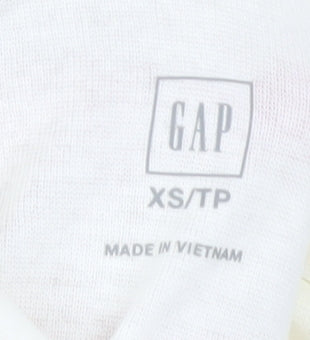 GAP Women's White High Neck Long Sleeve Cotton Top XS