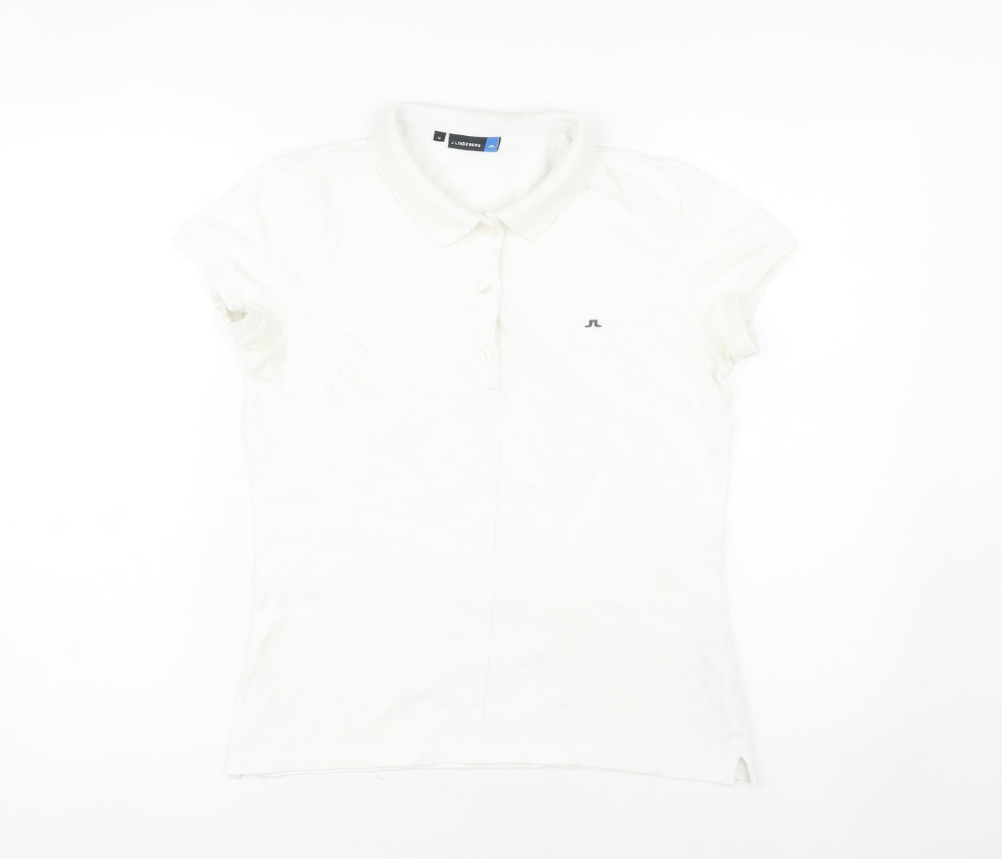 J.Lindeberg Women's White Polo Shirt, M, Cotton