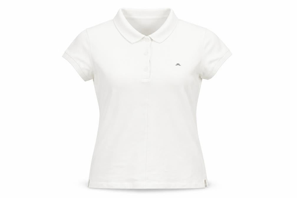 Womens UK Size M J.Lindeberg White 100% Cotton Polo