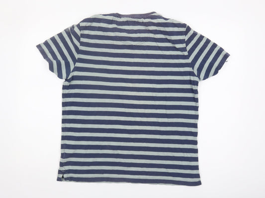 Fat Face Men's Blue Striped T-Shirt L