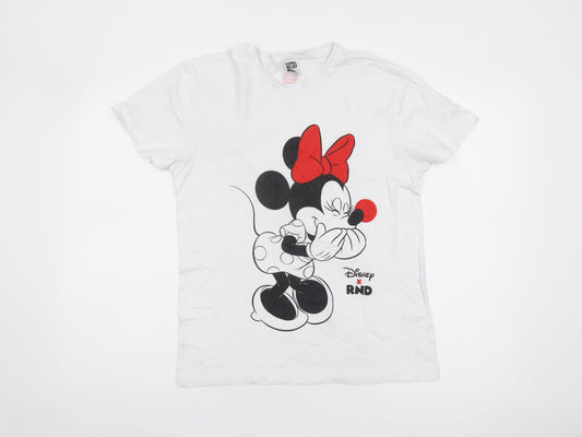 Disney Women's White XS T-Shirt with Cartoon Print