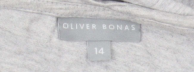 Oliver Bonas Women's Grey T-Shirt, Size 14, Graphic, Casual