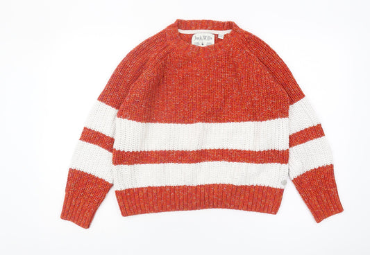 Jack Wills Women's Red Striped Pullover Jumper, Size 8