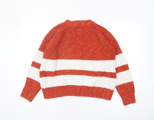 Jack Wills Women's Red Striped Pullover Jumper, Size 8