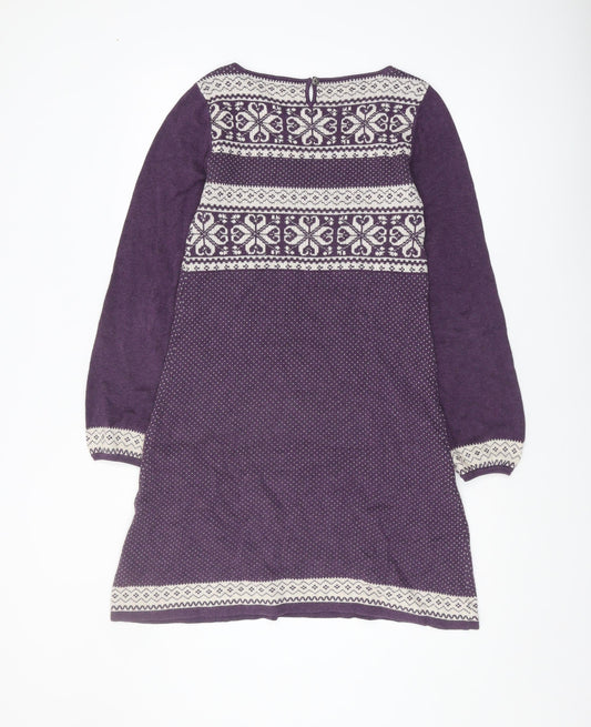 Fat Face Women's Purple Fair Isle Jumper