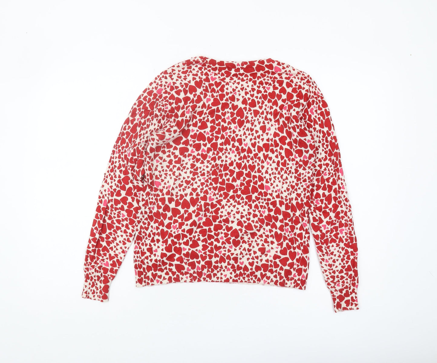 Oasis Women's Red Heart Pattern Pullover Jumper S