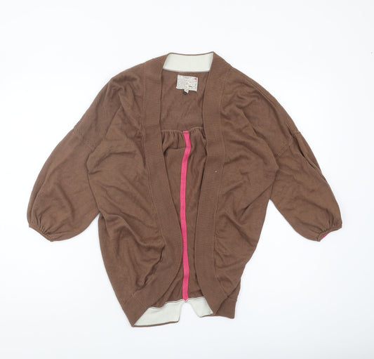 Joules Women's Brown Open Front Cardigan, Size UK 8