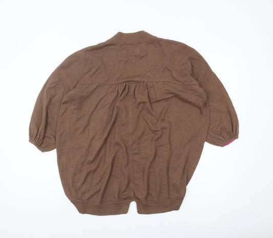 Joules Women's Brown Open Front Cardigan, Size UK 8
