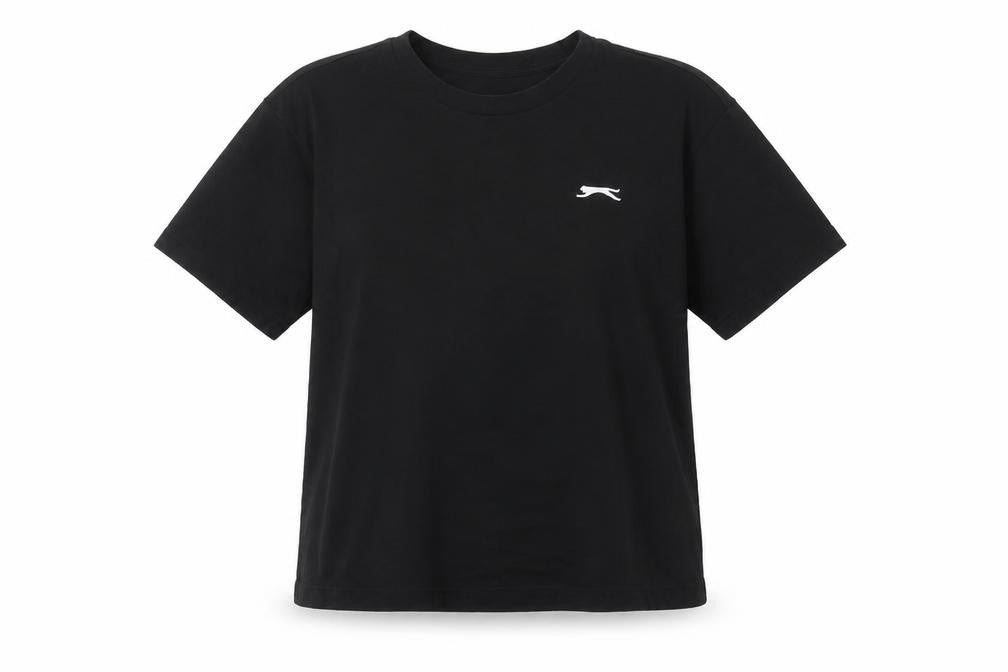Slazenger Women's Black Cotton T-Shirt Size 10