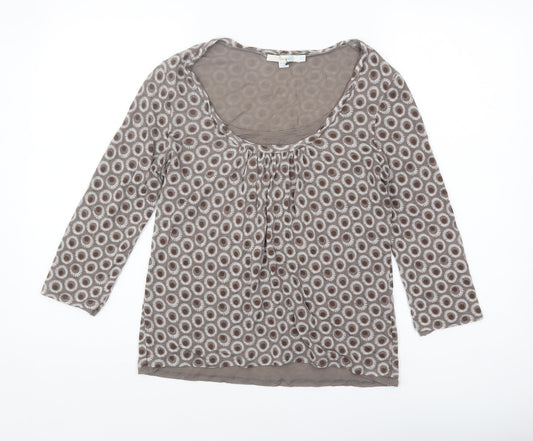 Boden Women's Brown Geometric Blouse Size 8