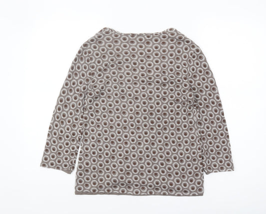 Boden Women's Brown Geometric Blouse Size 8
