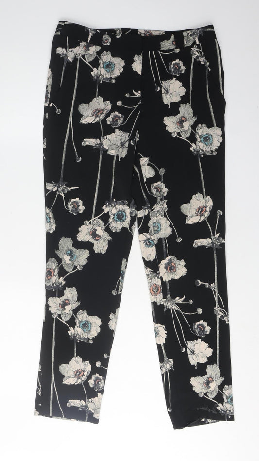 Warehouse Women's Black Floral Slim Trousers