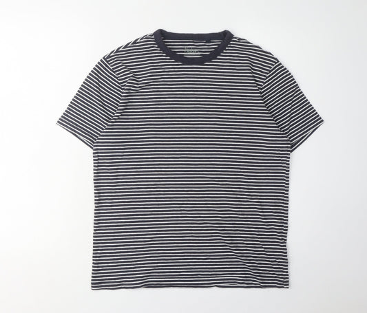 Boden Unisex Black Striped T-Shirt, S, Crew Neck, Casual