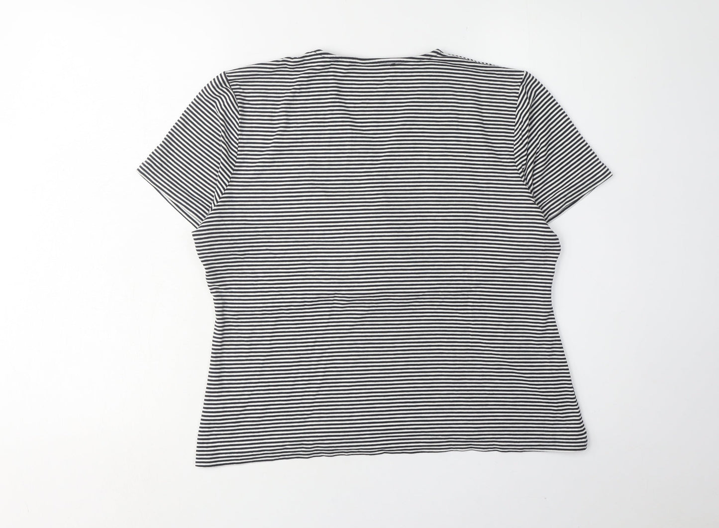 Precis Women's Black Striped Wrap T-Shirt Size L
