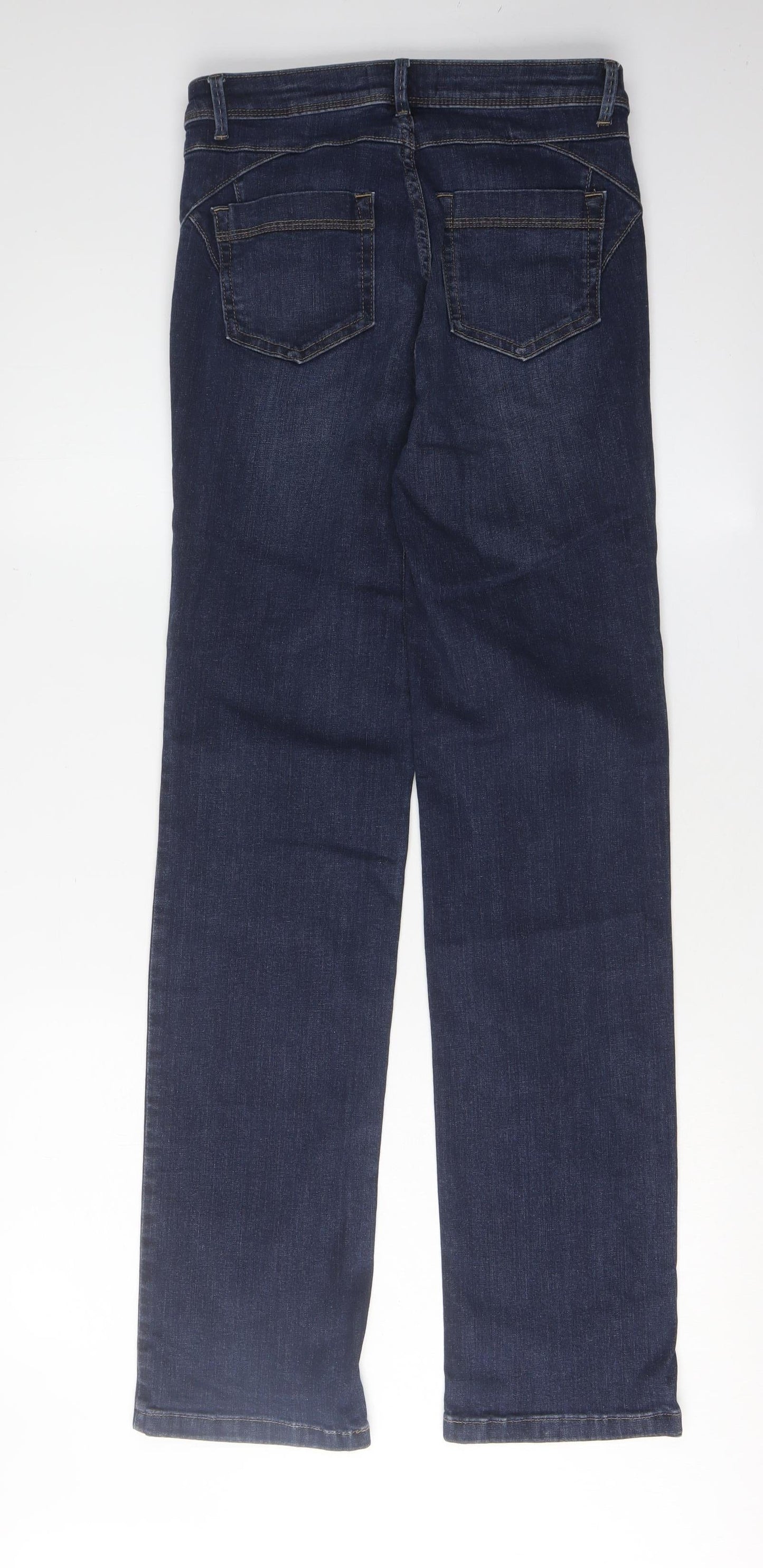 Marks and Spencer Women's Blue Straight Trousers, Size 8