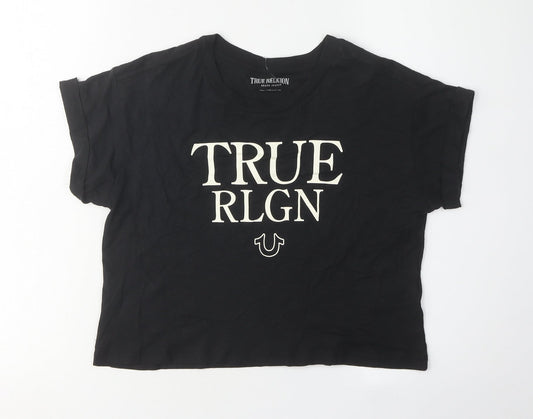 True Religion Women's Black XS Crew Neck T-Shirt