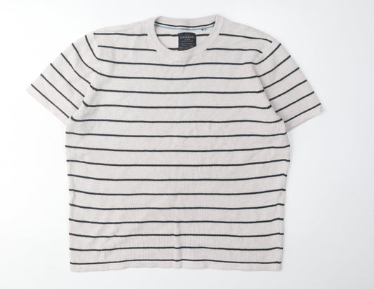 Hammond & Co. Men's Beige Striped T-Shirt L