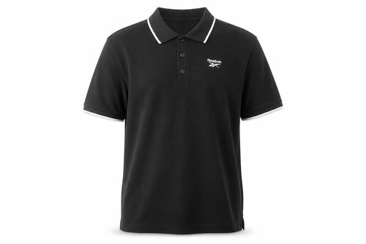 Reebok Men's Black Polo Shirt, Size M, Casual