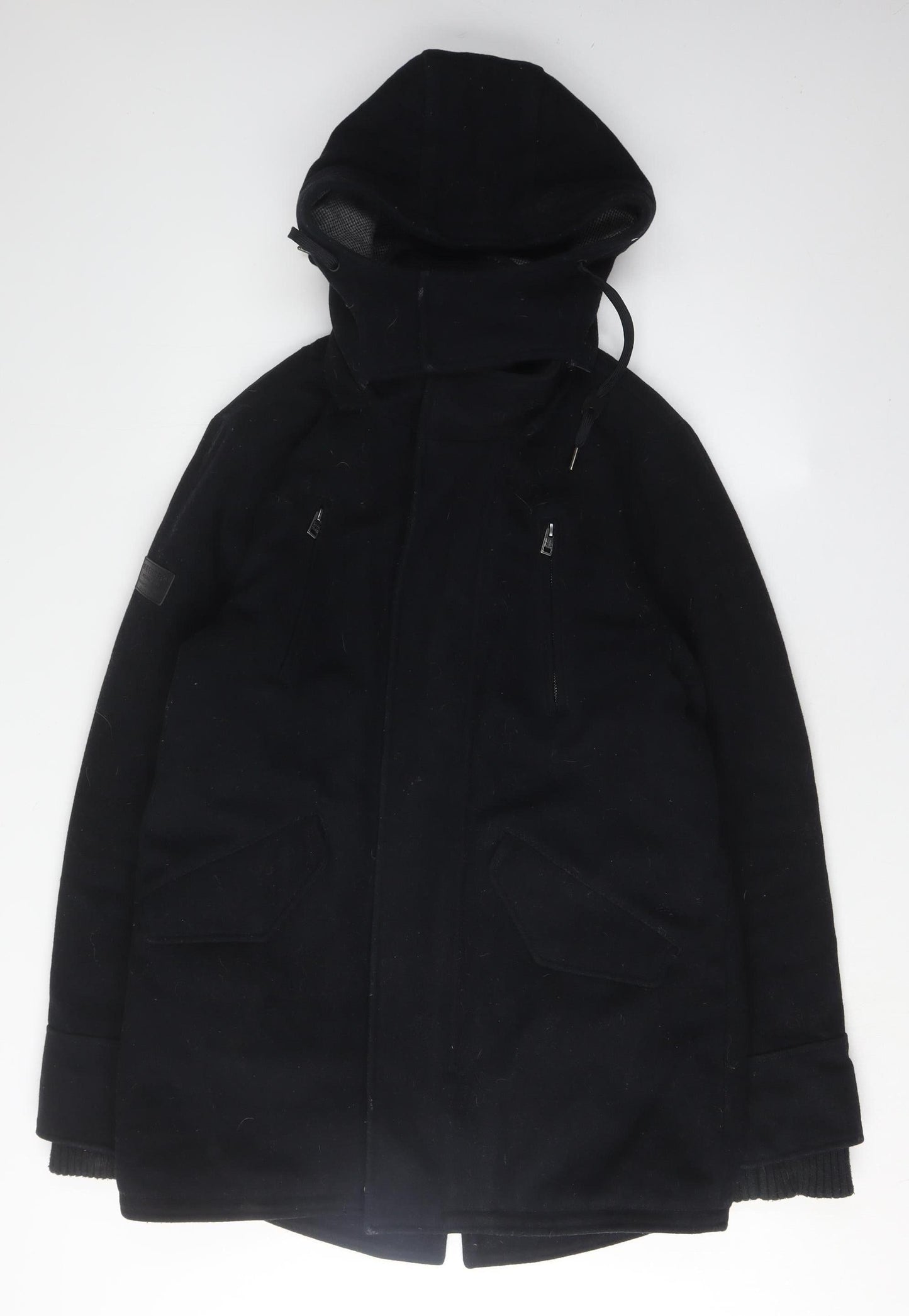 Superdry Men's Black Wool Parka Jacket S